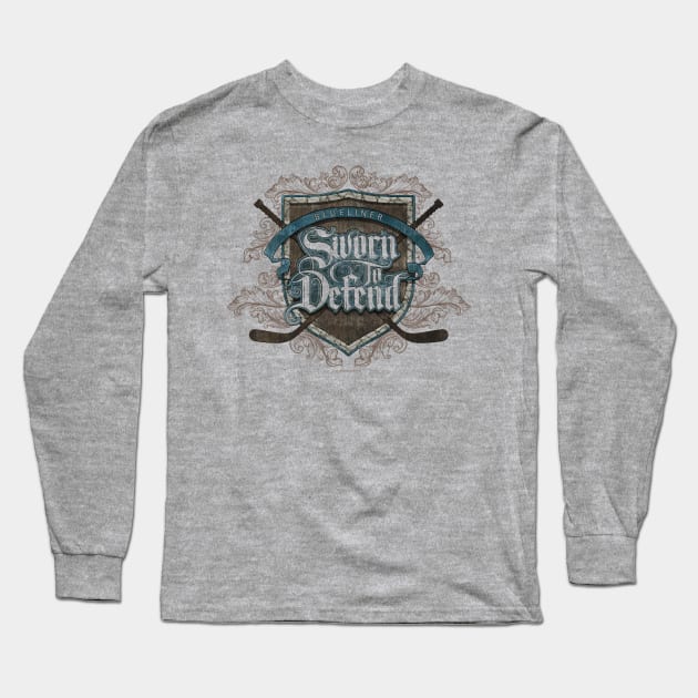 Sworn To Defend (Hockey Defenseman) Long Sleeve T-Shirt by eBrushDesign